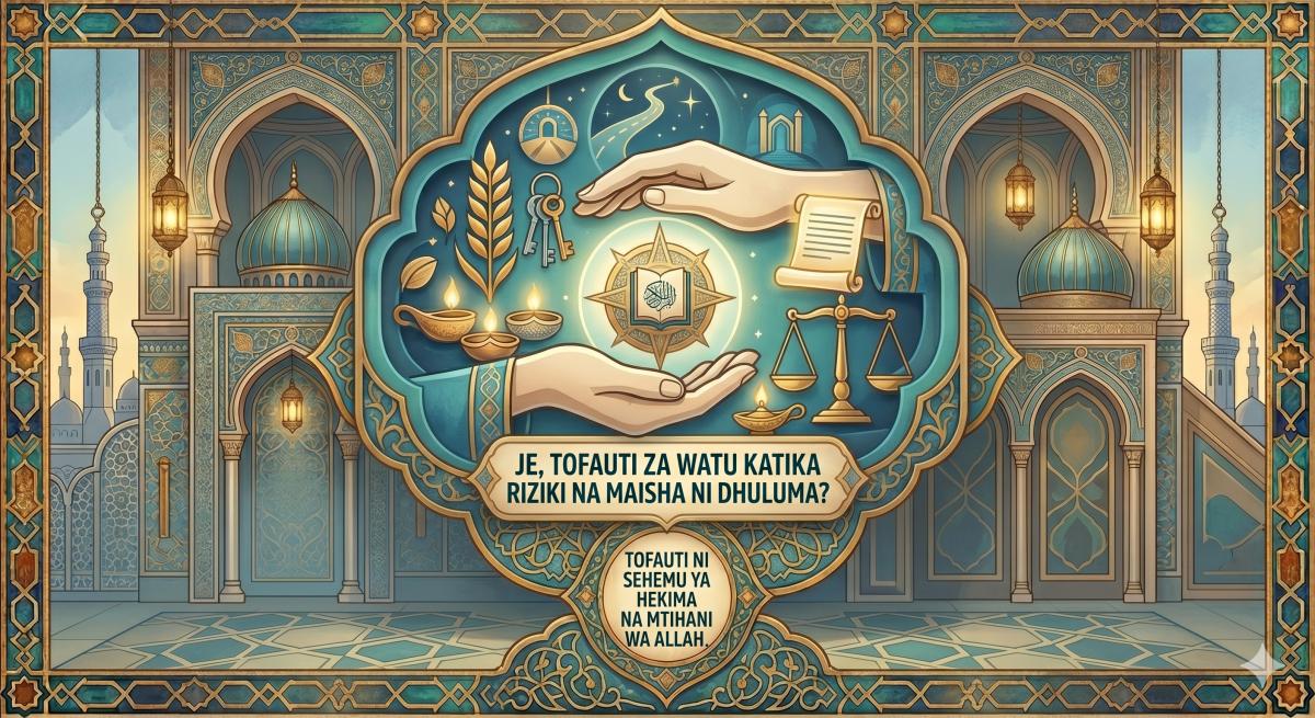 2) Je, Tofauti za Watu Katika Riziki na Maisha ni Dhuluma?